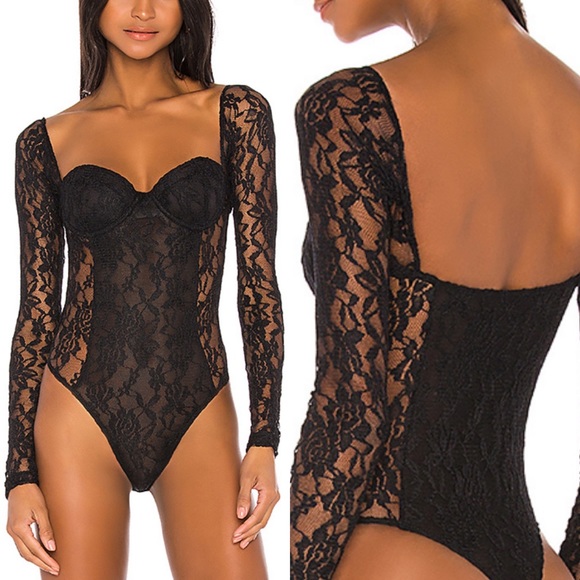 Jonathan Simkhai Tops - Jonathan Simkhai Bodysuit Lace Black Revolve Top L